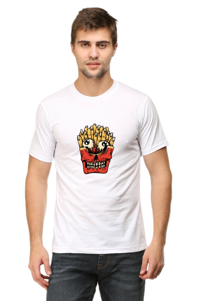 Finger French Fry Regular Round Neck T-Shirt