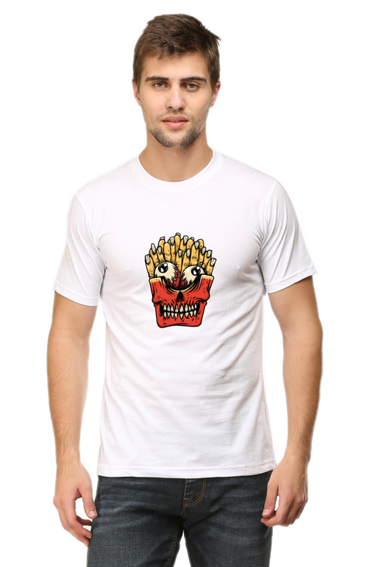 Finger French Fry Regular Round Neck T-Shirt