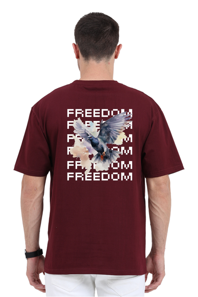 Freedom Oversized Round Neck Cotton T-shirt