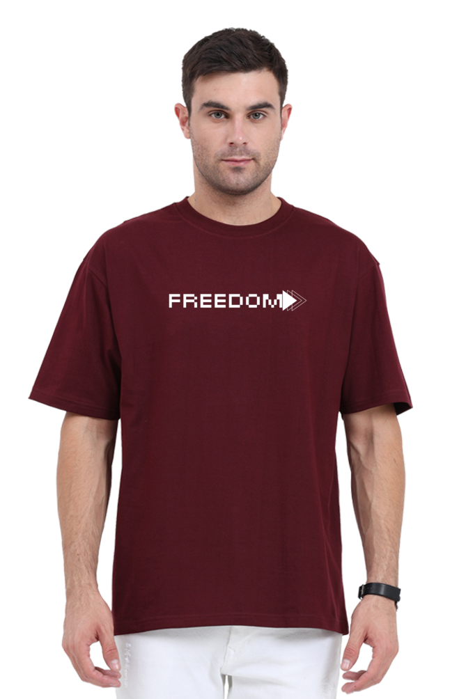 Freedom Oversized Round Neck Cotton T-shirt