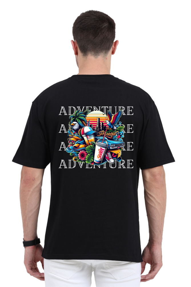 Adventure Oversized Round Neck Cotton T-Shirt