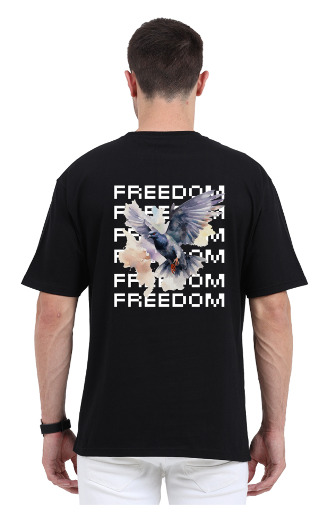 Freedom Oversized Round Neck Cotton T-shirt