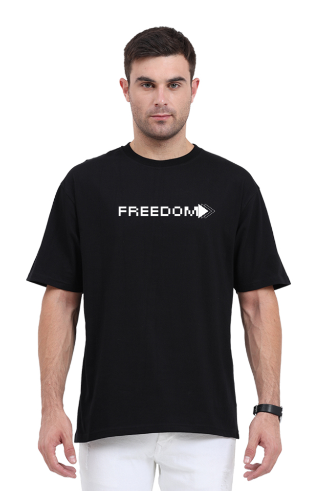 Freedom Oversized Round Neck Cotton T-shirt