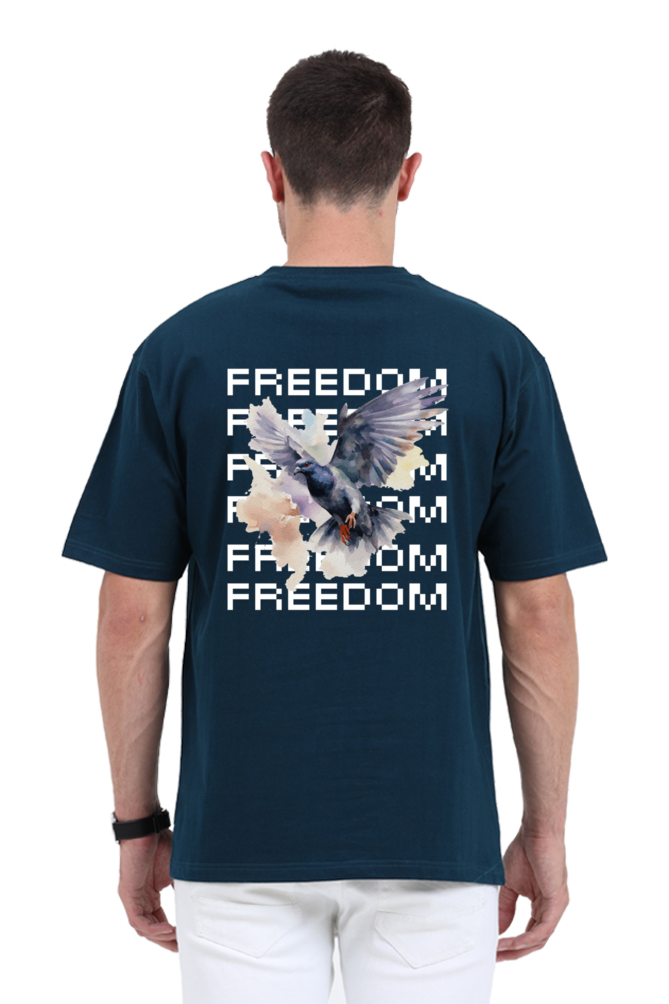 Freedom Oversized Round Neck Cotton T-shirt