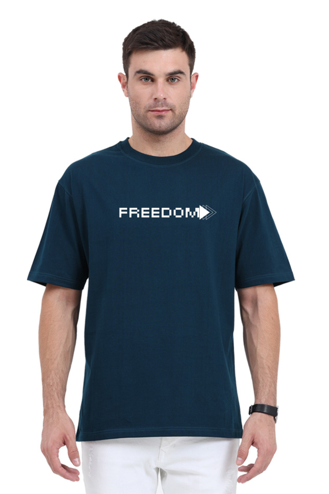 Freedom Oversized Round Neck Cotton T-shirt