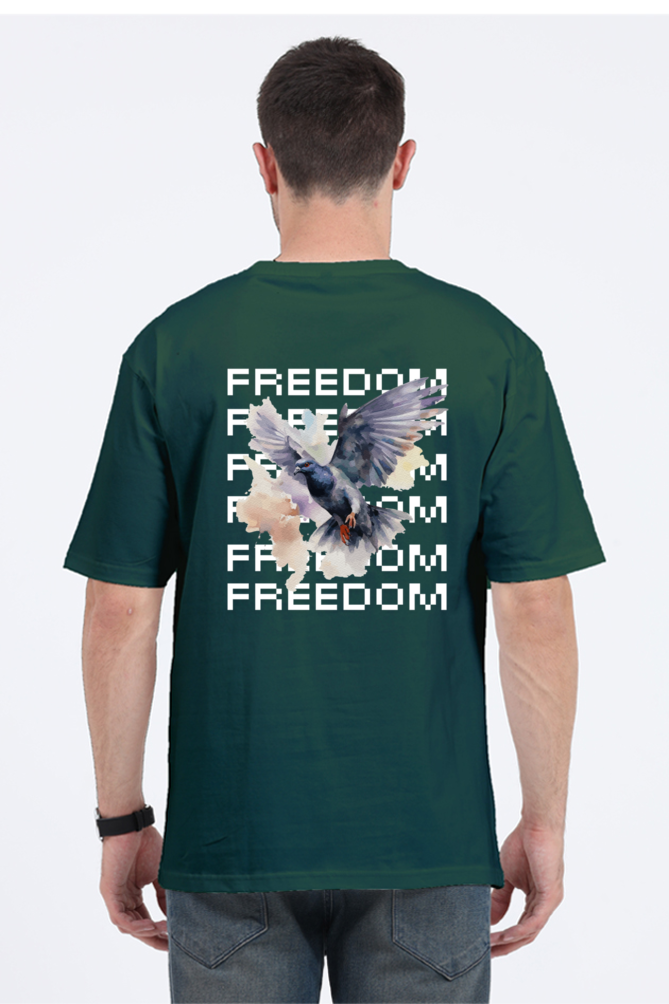 Freedom Oversized Round Neck Cotton T-shirt