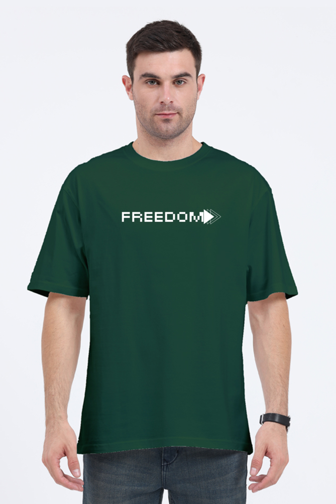 Freedom Oversized Round Neck Cotton T-shirt