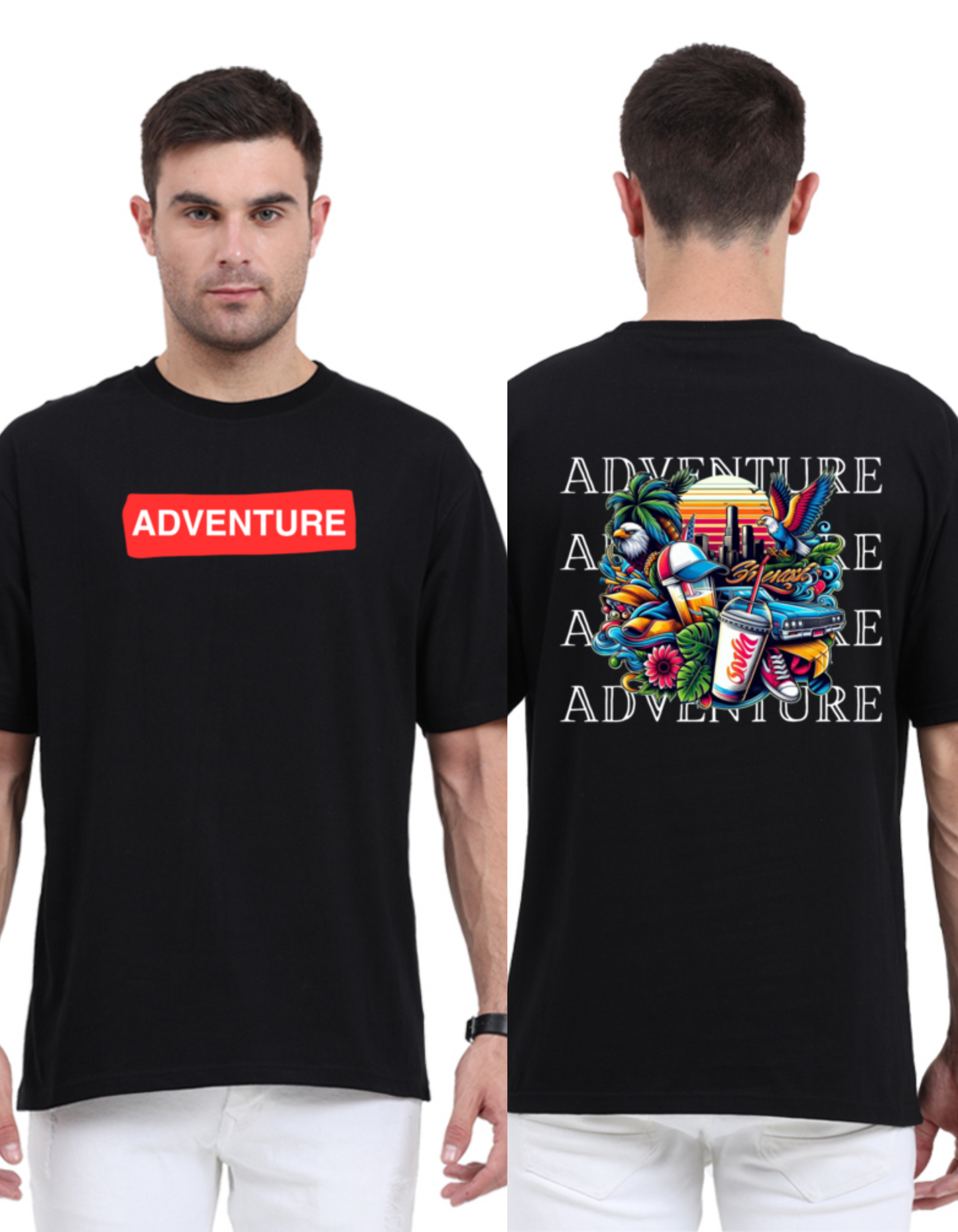 Adventure Oversized Round Neck Cotton T-Shirt